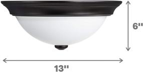 img 2 attached to 🔌 Effortless Installation: Portage Bay 51377 Two-Pack Flush Mount 13" White Glass with Bronze Finish