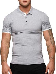 img 3 attached to LecGee Contrast Sleeve Tipped T Shirts Men's Clothing for Shirts