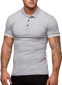 img 4 attached to LecGee Contrast Sleeve Tipped T Shirts Men's Clothing for Shirts