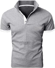 img 1 attached to LecGee Contrast Sleeve Tipped T Shirts Men's Clothing for Shirts