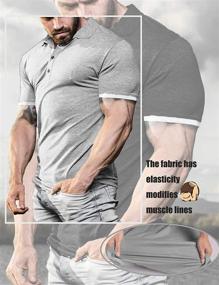 img 2 attached to LecGee Contrast Sleeve Tipped T Shirts Men's Clothing for Shirts
