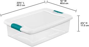 img 1 attached to 📦 6-Pack Sterilite 14968006 Latching Box with Clear Base, White Lid and Colored Latches - 32 quart/30 L