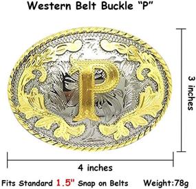 img 2 attached to 👑 Мужские пряжки с инициалами в дизайне западной пряжки - стильные аксессуары для мужчин