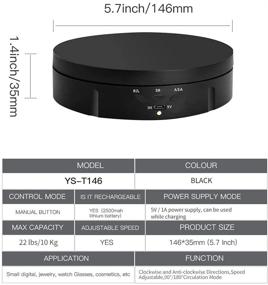 img 1 attached to 📷 JAKIA Wireless Rechargeable Photography Turntable Stand for Rotating Display, 5.7 Inch Diameter, 22 lbs Loading Capacity, Black Color, Ideal for Cake, Jewelry & Live Video