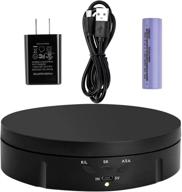 📷 jakia wireless rechargeable photography turntable stand for rotating display, 5.7 inch diameter, 22 lbs loading capacity, black color, ideal for cake, jewelry & live video logo