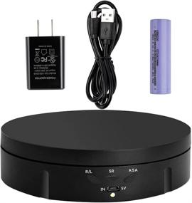 img 4 attached to 📷 JAKIA Wireless Rechargeable Photography Turntable Stand for Rotating Display, 5.7 Inch Diameter, 22 lbs Loading Capacity, Black Color, Ideal for Cake, Jewelry & Live Video