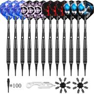 🎯 cyeelife soft tip darts set for beginners - 16/17g with 16 flights, 16 protectors, 100 points, and 12 aluminum shafts with rubber rings and tool логотип