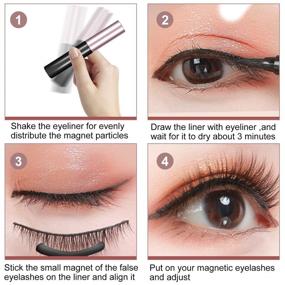 img 1 attached to 💫 10 Pairs of POSTA Magnetic Eyelashes with 2pcs Eyeliner, 3D False Eyelashes, Tweezers, Magnetic Eyeliner and Eyelash Kit for Women