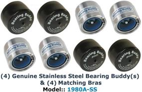 img 3 attached to Bearing Buddy 1.980 Boat Trailer Genuine Stainless Steel with Protective Bra &amp; Auto Check Wheel Center Caps - Set of 4 (1980A-SS 42204) - 2 Pairs