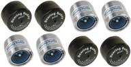 bearing buddy 1.980 boat trailer genuine stainless steel with protective bra &amp; auto check wheel center caps - set of 4 (1980a-ss 42204) - 2 pairs logo