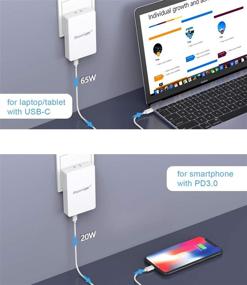 img 3 attached to 🔌 Основное зарядное устройство с двумя портами USB C - быстрая доставка 65 Вт, складная вилка - совместимо с iPhone 12/iPad/Switch/Huawei/Samsung/MacBook/Galaxy/Google Pixel