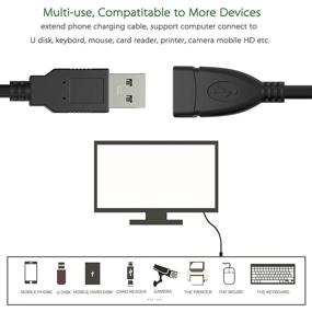 img 1 attached to 🔌 SaiTech IT - 4 Пакет 15см – 6 дюймовый Регулируемый Гибкий USB 2.0 Мужской к Женскому Преобразовательному Удлинительному Кабелю - Самый Короткий USB 2.0 Удлинительный Кабель в Мире: Купить Сейчас!