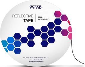 img 1 attached to 🌑 Enhance Visibility and Safety with VViVID Black Reflective Adhesive Vinyl Tape Roll (1" x 15ft)