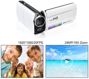 img 3 attached to 📷 High-Quality Video Camera Camcorder by ElecRat - 24MP HD Interpolation, 1080P, 18X Digital Zoom, 3.0 HD Touch Screen, Digital Camera Recorder