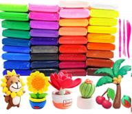 36-pack air dry clay kit: ultra light plasticine clay in bright colors - large weight colorful magic modeling clay set with tools for kids diy crafts logo