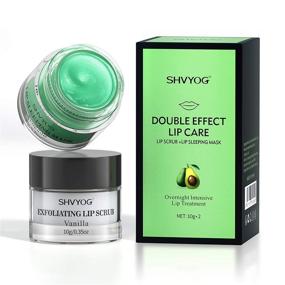 img 4 attached to Hydrating Avocado Lip Sleeping Mask + Vanilla Lip Scrub Combo, Dual-Action Lip Care for Moisturizing & Exfoliating Lips - Repair Chapped & Dry Lips (10gx2)