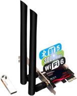 📶 terow row076 беспроводная сетевая карта wifi 6 pcie wifi card 3000mbps bluetooth 5.0, 802.11ax, intel ax200 dual band 2.4g/574m 5.8g/2400m, mu-mimo, низкая задержка, поддержка windows 10 64-бит с защитным чехлом логотип