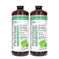 perioclear alcohol-free mouthwash: dentist formulated, flouride-free, whitens teeth, freshens breath, removes plaque - set of two 16 oz bottles logo