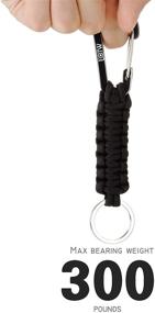 img 3 attached to 🔑 4 Pack EOTW Paracord Keychain with Carabiner - Military Braided Lanyard for Outdoor Camping, Hiking, Backpack - Utility Survival Lanyard King Ring Hook for Keys, Knife, Flashlight