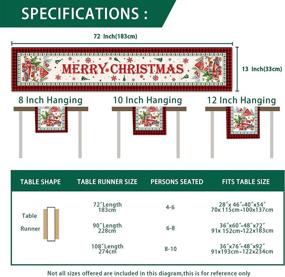 img 1 attached to 🎅 72-inch Hexagram Christmas Table Runner - Burlap Red Truck Design | Farmhouse Buffalo Plaid Merry Xmas Décor for Home, Dining Table, Coffee Bar