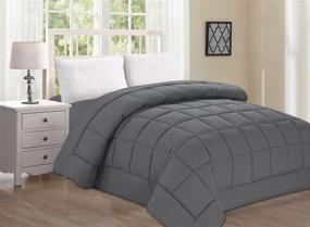 img 3 attached to 🛏️ Luxurious & Cozy: Elegant Comfort Ultra Plush Down Alternative Comforter, Full/Queen, Gray – Available on Amazon!