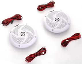 img 3 attached to 🔊 Pyle Marine Speakers - 4 Inch 2 Way Waterproof and Weather Resistant Outdoor Audio Sound System with LED Lights, 100 Watt Power and Low Profile Slim Style - 1 Pair - PLMRS43WL (White)