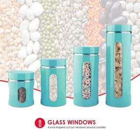 img 1 attached to Organize your kitchen with Home Basics 4-Piece Turquoise Glass Canister Set with Clear Window