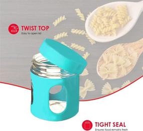 img 2 attached to Organize your kitchen with Home Basics 4-Piece Turquoise Glass Canister Set with Clear Window
