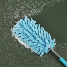 img 2 attached to 🧹 Lorpect Microfiber Duster with Telescoping Extension Pole - 6 Pack for Car, Window, Furniture, Office Cleaning