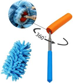 img 3 attached to 🧹 Lorpect Microfiber Duster with Telescoping Extension Pole - 6 Pack for Car, Window, Furniture, Office Cleaning