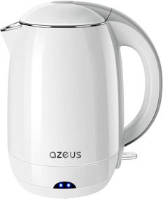 img 4 attached to 🍵 1500W Electric Kettle by AZEUS - BPA Free Double Wall Water Kettle with 304 Stainless Steel, 1.8L Large Capacity Cordless Coffee Pot & Tea Kettle, Auto Shut-Off, Boil-Dry Protection - White