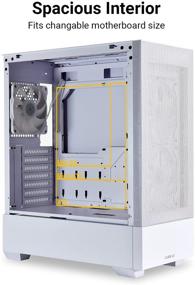 img 1 attached to 🖥️ LIAN LI Mesh Airflow ATX Корпус ПК для игр Mid-Tower Chassis - 3 ARGB PWM вентилятора | Сетчатая передняя панель | Закаленное стекло боковой панели | Готовность к водяному охлаждению | LANCOOL 205 MESH, белый