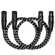 3ft xlr-кабель (2 штуки) - кабель для микрофона vandesail, xlr-разъем мужской к женскому, сбалансированный 3-контактный микрофонный кабель длиной 3 фута. логотип