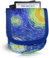 🚖 taxi wallet – vegan material, starry night from van gogh – simple, compact front pocket folding wallet for men & women – holds cards, coins, bills, id logo