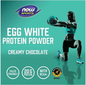 img 1 attached to NOW Sports Nutrition, Creamy Chocolate Egg White Protein Powder With 20 G BCAAs, 1.5-Pound