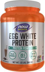 img 4 attached to NOW Sports Nutrition, Creamy Chocolate Egg White Protein Powder With 20 G BCAAs, 1.5-Pound