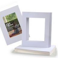 acid free 25 pack: 11x14 pre-cut mat board show kit for 8x10 📸 photos, prints or artworks - core bevel cut matts, backing boards, & crystal plastic bags logo