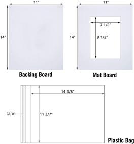 img 3 attached to Acid Free 25 Pack: 11x14 Pre-Cut Mat Board Show Kit for 8x10 📸 Photos, Prints or Artworks - Core Bevel Cut Matts, Backing Boards, & Crystal Plastic Bags