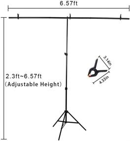 img 3 attached to Зеленый фон с подставкой KNGKILQN - фон для фотосъемки размером 5x9 футов - портативный набор стойки в виде буквы Т для съемки фотографий, видеозаписи, студии, игр.