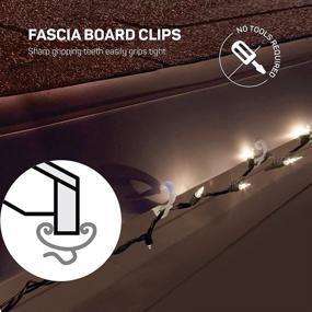 img 1 attached to 🎄 Holiday Light Clips [Set of 50] - Easy-to-Use Deck, Fascia, and Banister Light Clips - Ideal for Decks, Roof Eaves, Fences, and Staircases - Made In USA, No Tools Required - Perfect for Christmas Lights