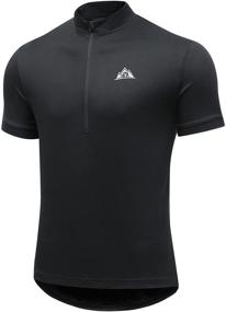 img 4 attached to 👕 Men's Short Sleeve Cycling Jersey Shirt with Breathable Fabric and 3 Rear Pockets - GUOTN