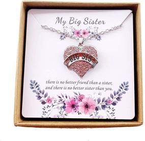 img 2 attached to Charm.L Grace Crystal Heart Necklaces Set for Big Sister, Middle Sister, and Little Sister - Matching Jewelry