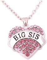 charm.l grace crystal heart necklaces set for big sister, middle sister, and little sister - matching jewelry logo