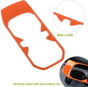 img 2 attached to ABS Inner Front Water Cup Holder Trim Cover Interior Accessories Decor Cover Frame Decor Trim For 2018-2021 Jeep Wrangler JL/JLU (Orange)…