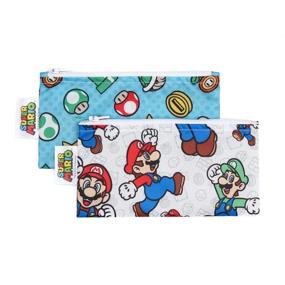 img 1 attached to 🍱 Bumkins Snack Bags - Reusable, Washable, Food Safe, BPA Free - Nintendo Mario & Luigi (2-Pack): The Perfect Snacking Solution