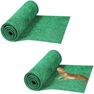 🦎 2 pack reptile carpet - 39’’ x 20’’ terrarium bedding substrate liner for bearded dragon, lizard, tortoise, leopard gecko, snake - hercocci cage mat supplies логотип