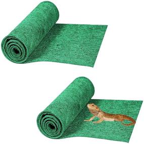 img 4 attached to 🦎 2 Pack Reptile Carpet - 39’’ x 20’’ Terrarium Bedding Substrate Liner for Bearded Dragon, Lizard, Tortoise, Leopard Gecko, Snake - HERCOCCI Cage Mat Supplies