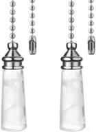 💎 enhance your ceiling fan with elegant 12-inch crystal glass cylinder pull chain ornaments - 2 pack (nickel) logo
