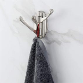 img 1 attached to 🧷 KOKOSIRI Foldable Swivel Hooks - Solid Metal Towel Hooks with Three Rotating Arms, Swing Arm Triple Robe Hook Hanger, Wall Mounted, Brushed Nickel Finish - B1009BR-P1