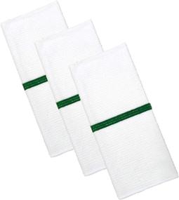 img 3 attached to 🧼 Polyte Microfiber 14x17 All-Purpose Bar Mop Towels - Ribbed Terry for Home, Kitchen, Restaurant Cleaning (White with Green Stripe) - Pack of 12